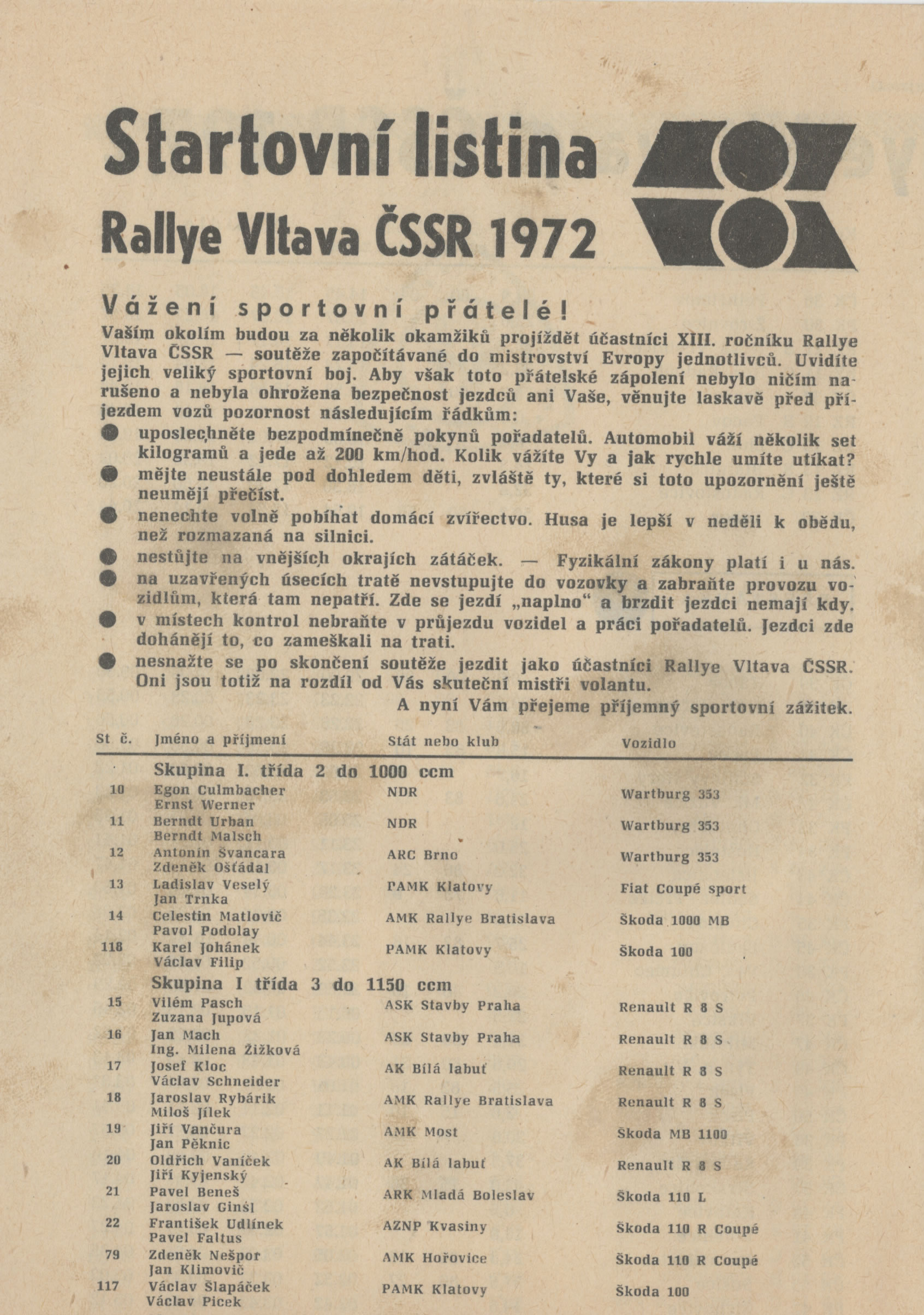 Rallye Vltava 1972