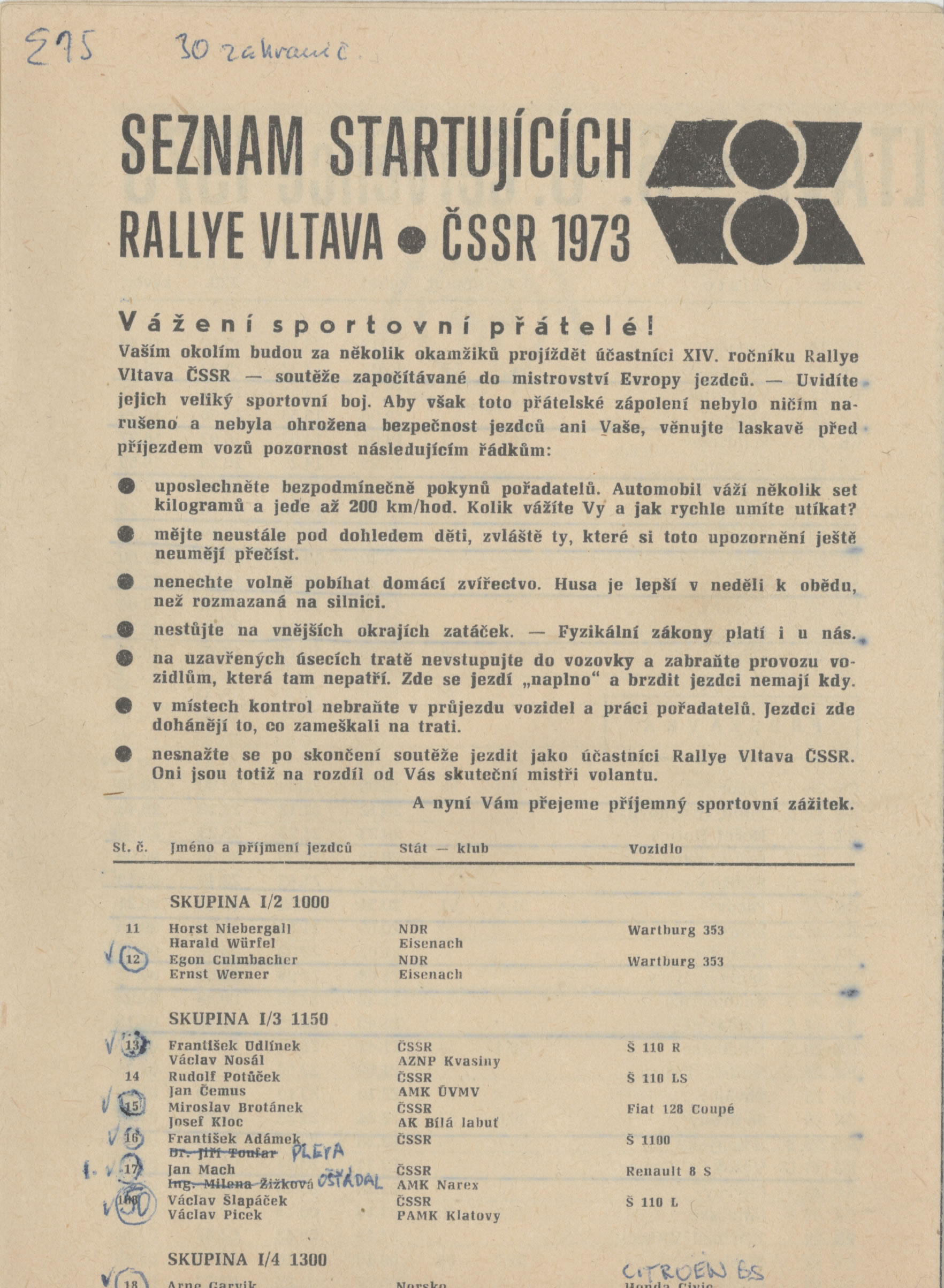 Rallye Vltava 1973